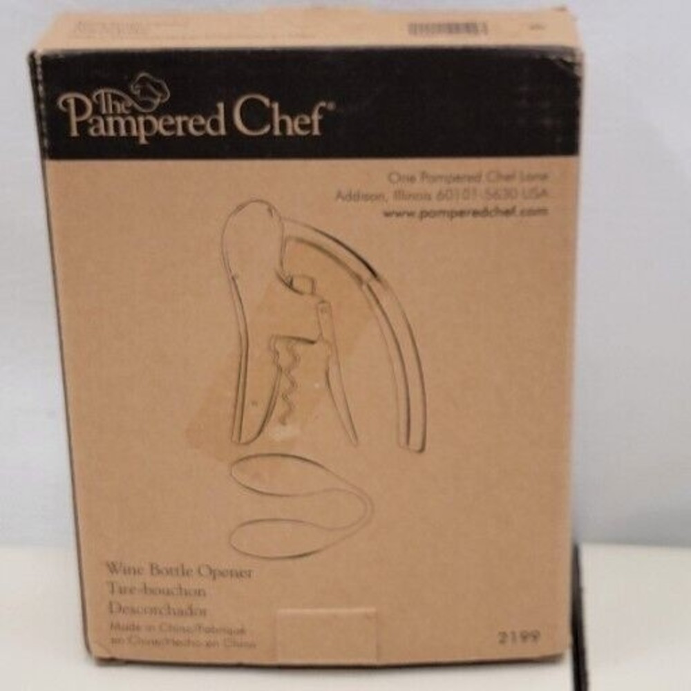 Pampered Chef Wine Bottle Opener #2199-Open Box-Never Used Free Shipping
